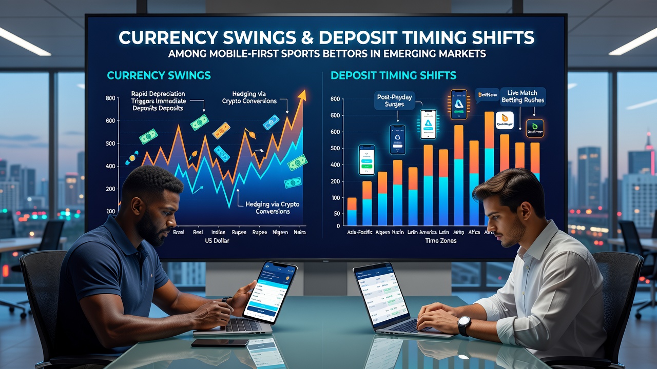Graph displaying deposit timing shifts correlated with currency exchange rate movements in mobile betting apps
