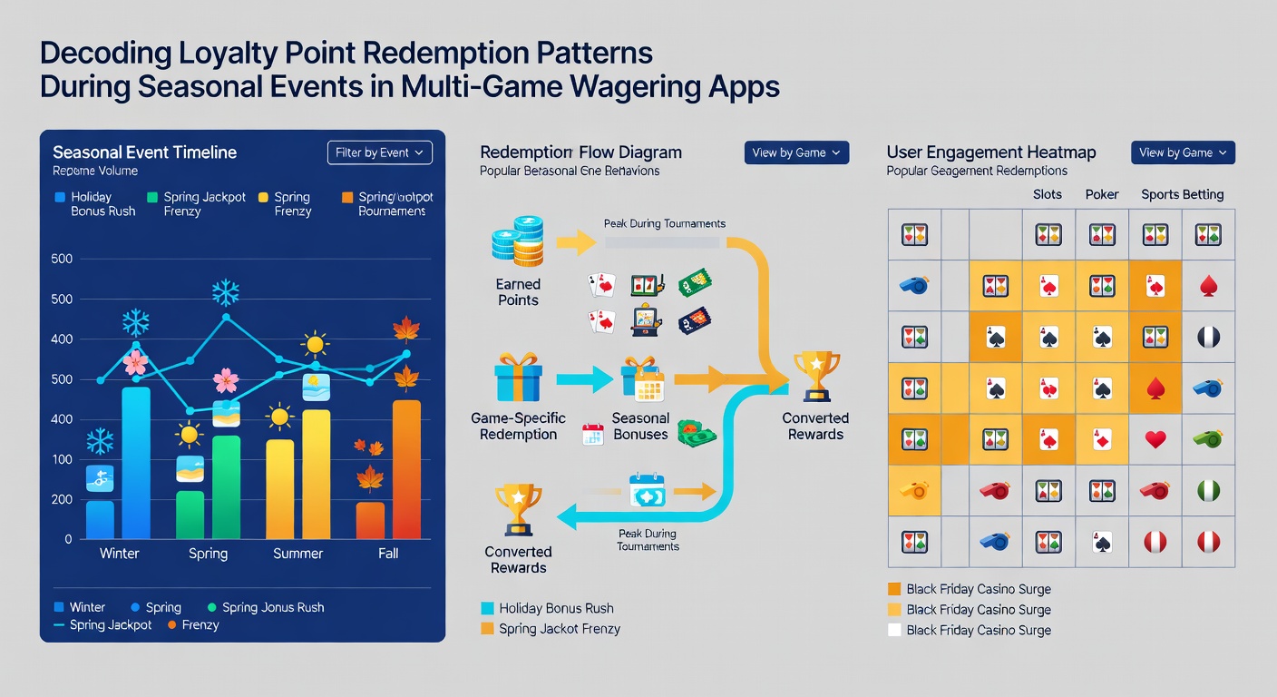 Visual breakdown of redemption categories and their seasonal distribution in wagering applications