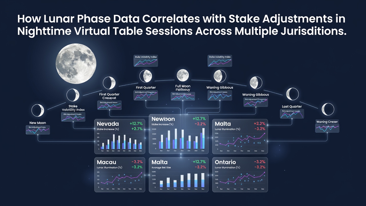Lunar phase charts overlaid with virtual table betting data from multiple regions