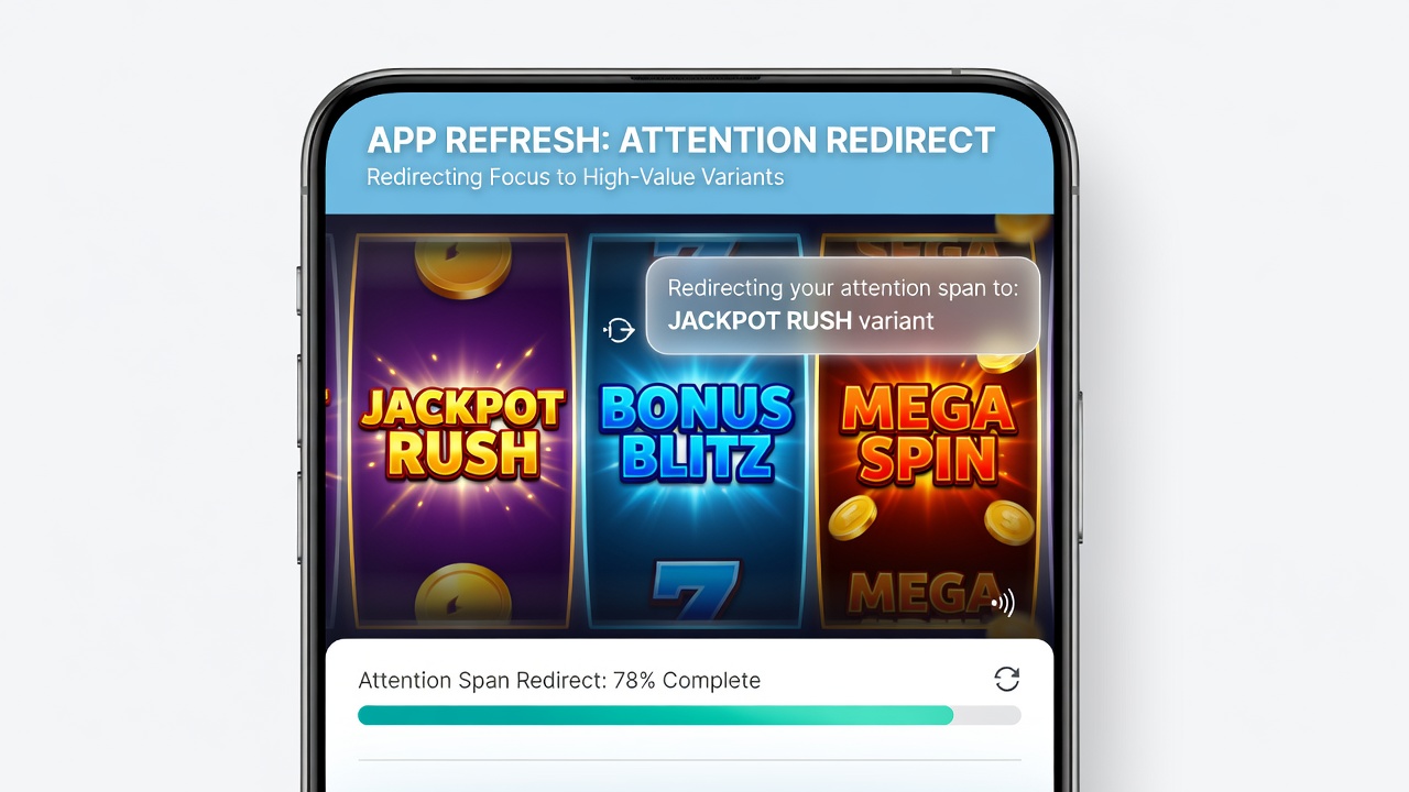 Analytics dashboard displaying player attention metrics across slot categories in multi-state networks