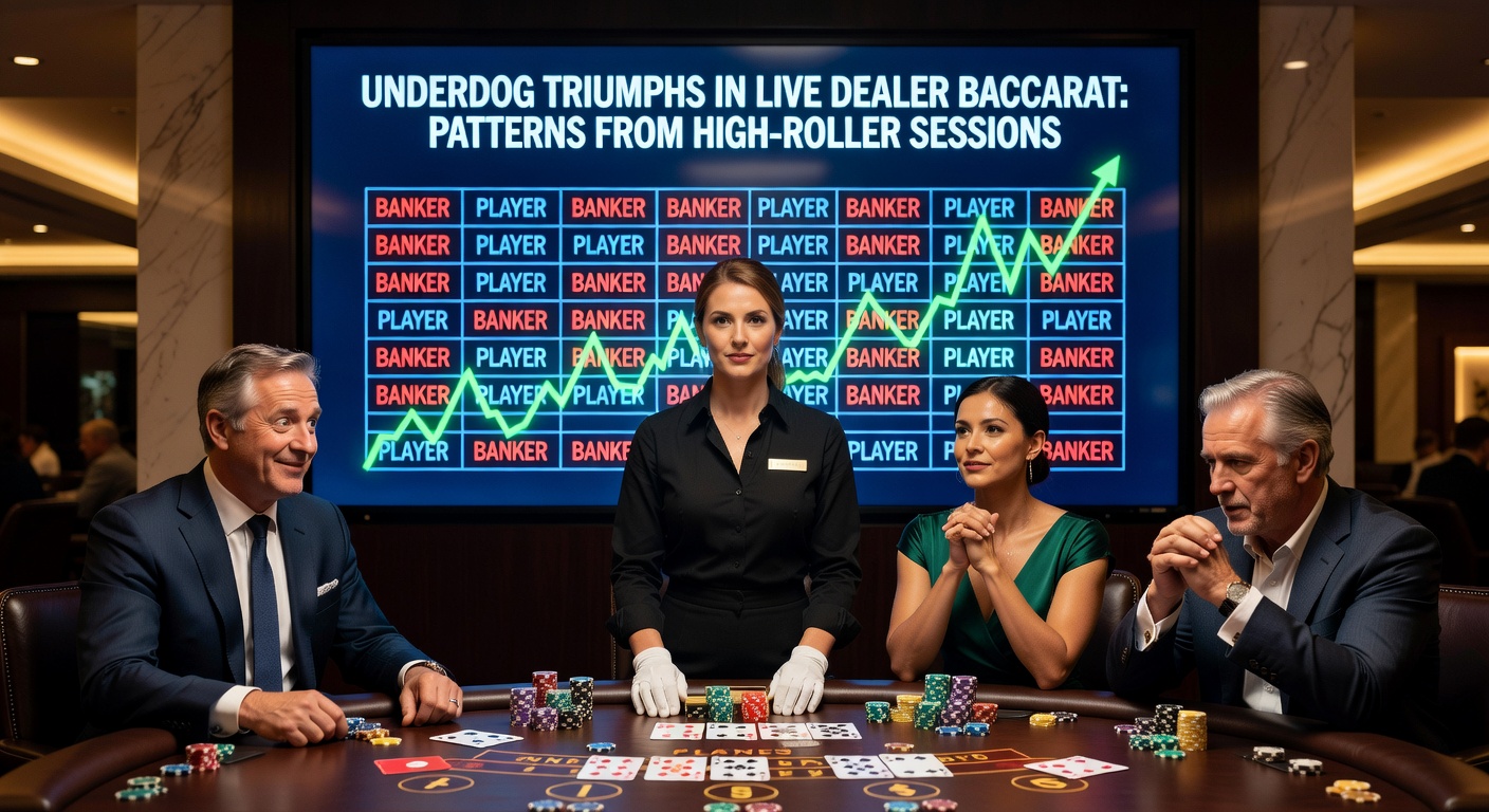High-roller players intently watching a live dealer baccarat shoe unfold on multiple screens during an intense session