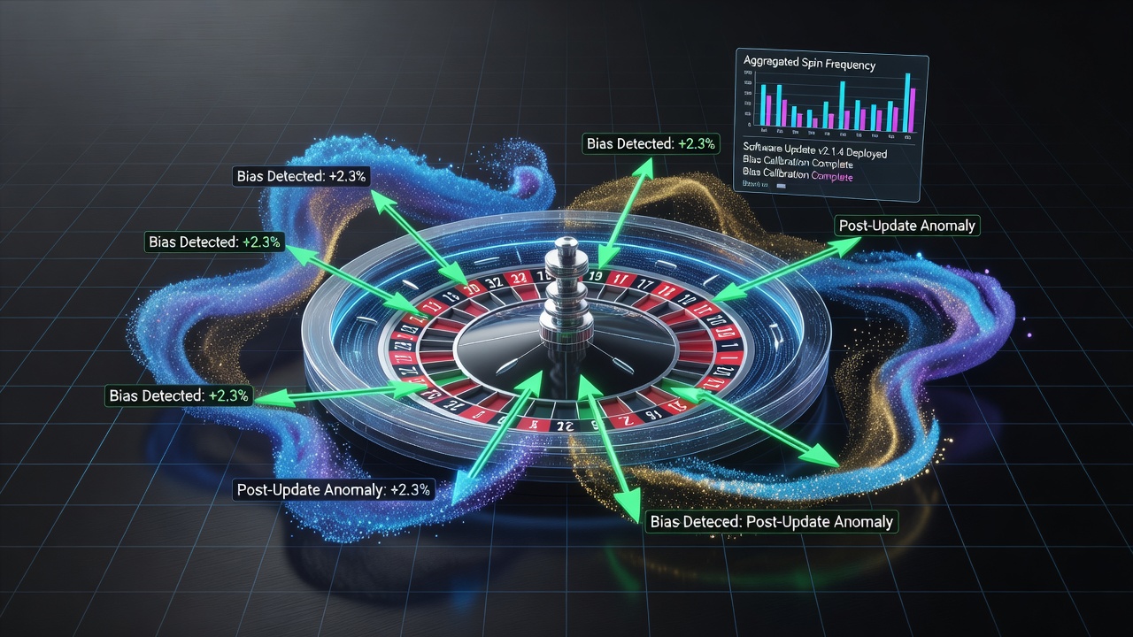 Aggregated spin data charts from digital roulette platforms showing post-update patterns